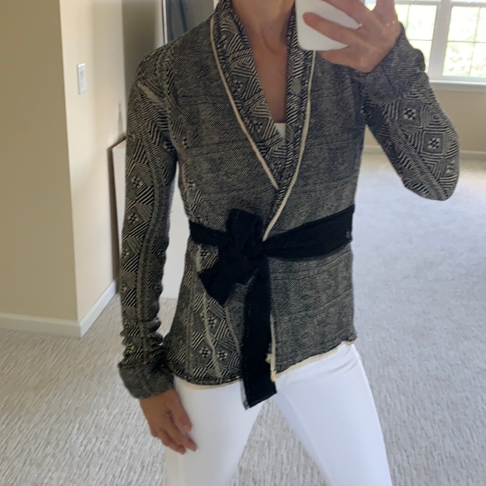 Anthropologie Sparrow tie waist cardigan blazer